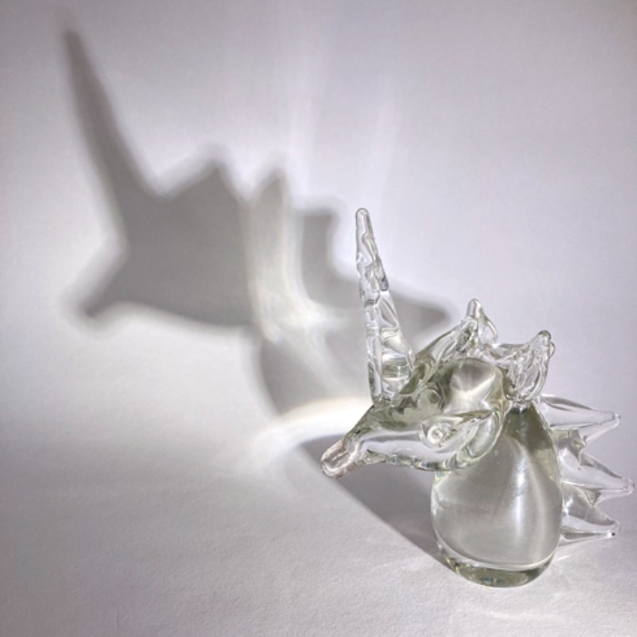 [italy]80s unicorn 유니콘 glass paper-weight objet.