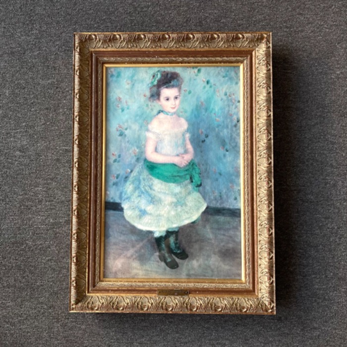 [JAPAN]70s Auguste Renoir 르누아르 “류엘 아가씨” oil painting wood frame(유화).