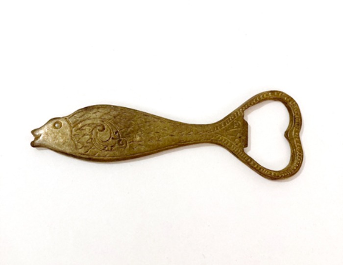 [italy]60s hand-made “Fish” bronze opener(병따개).