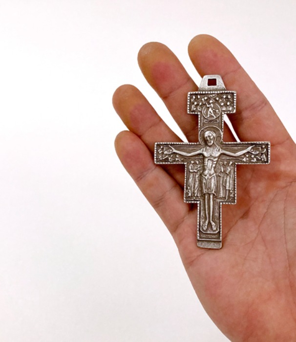 [italy]80s &quot;Assisi&quot; San Damiano crucifix pendent.