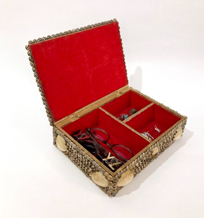 [U.S.A]70s shell wood jewerly box(빈티지 보석함).