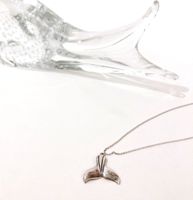 [U.S.A]80s Whale tail 고래 꼬리 925 silver pendant.