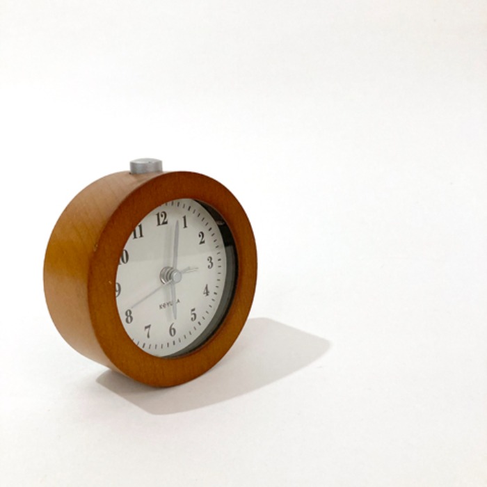 [JAPAN]90s KEYUCA wood alarm table clock.