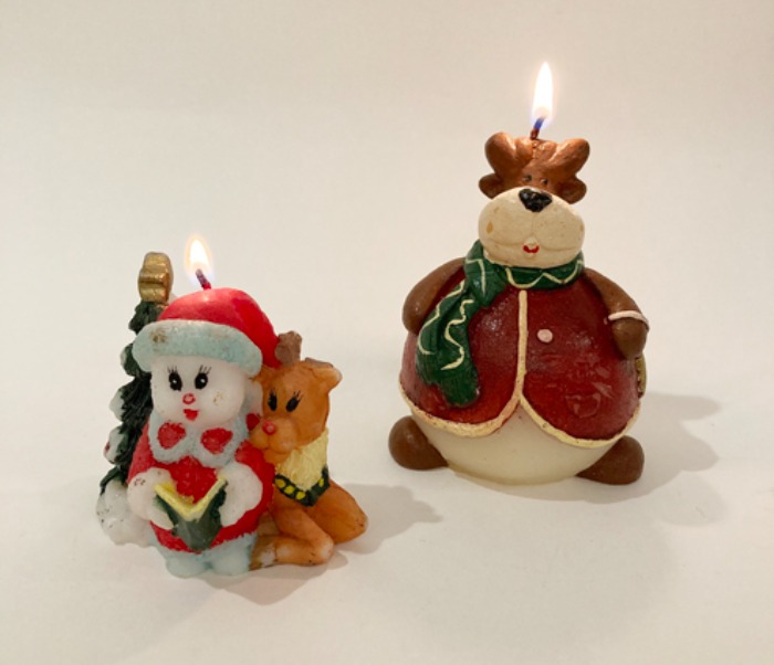 [U.S.A]80s Christmas 크리스마스 캔들 vintage candle 2 set.