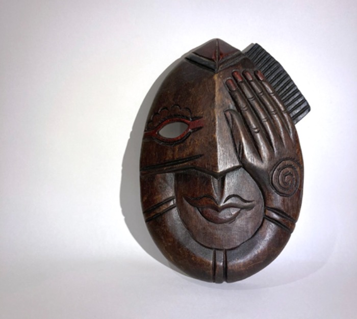[U.S.A]60s Africa traditional hand-made unique wood mask.