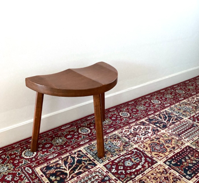 [ENGLAND]70s mid-century wood milking stool chair.