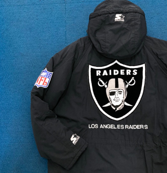 [U.S.A]90s STARTER &quot;RAIDERS&quot; NFL team logo jumper.