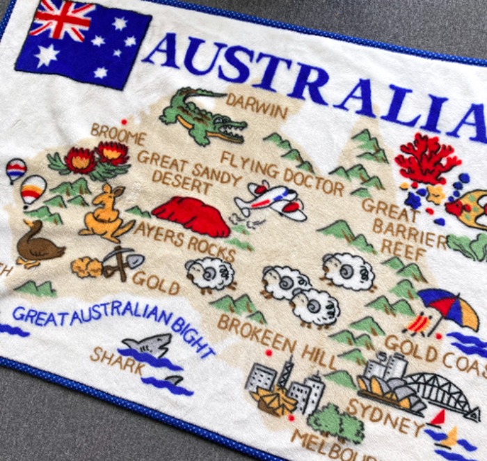 80s Australia 호주 landmark design big size blanket/rug.