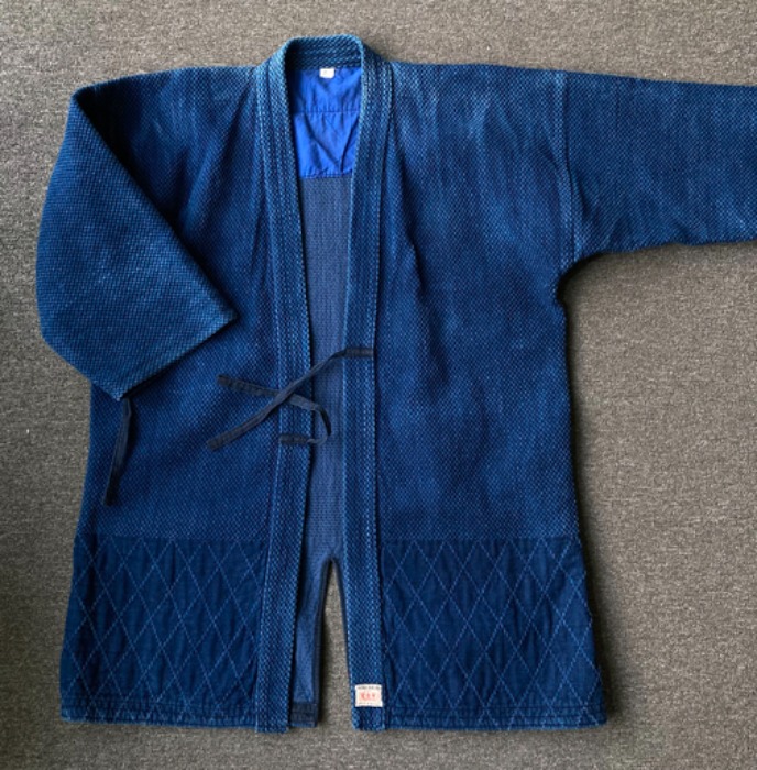 [JAPAN]80s japanese traditional indigo blue hanten.