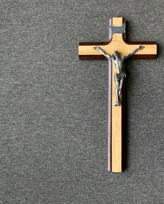 [italy]80s Jesus wood crucifix wall objet(십자가).