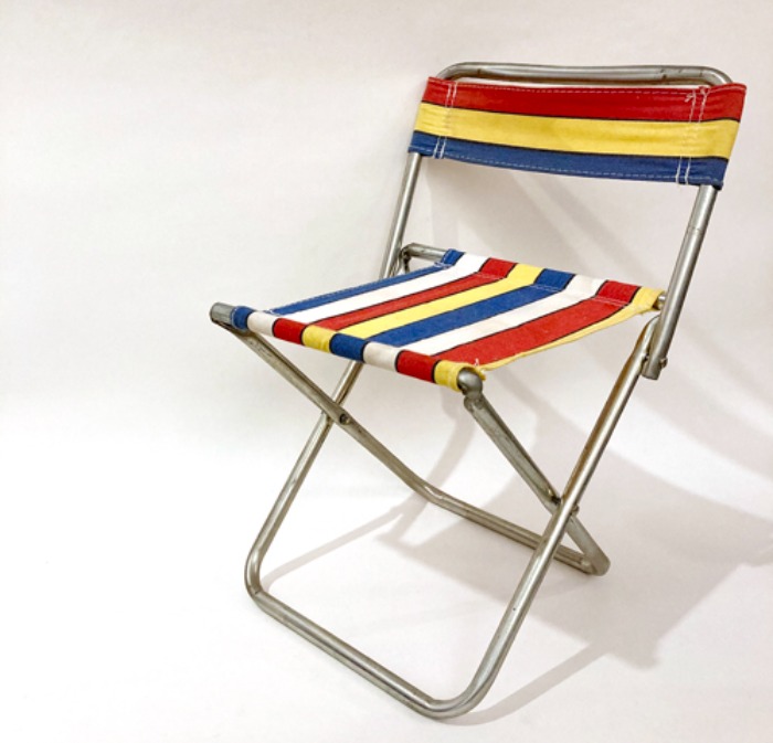 [U.S.A]70s canvas/steel mini folding chair.