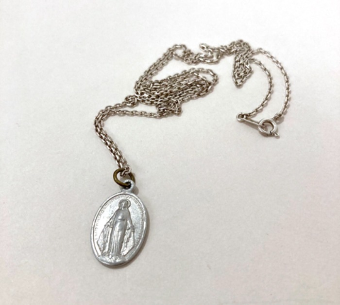 [italy]70s antique “Maria” silver pendant.
