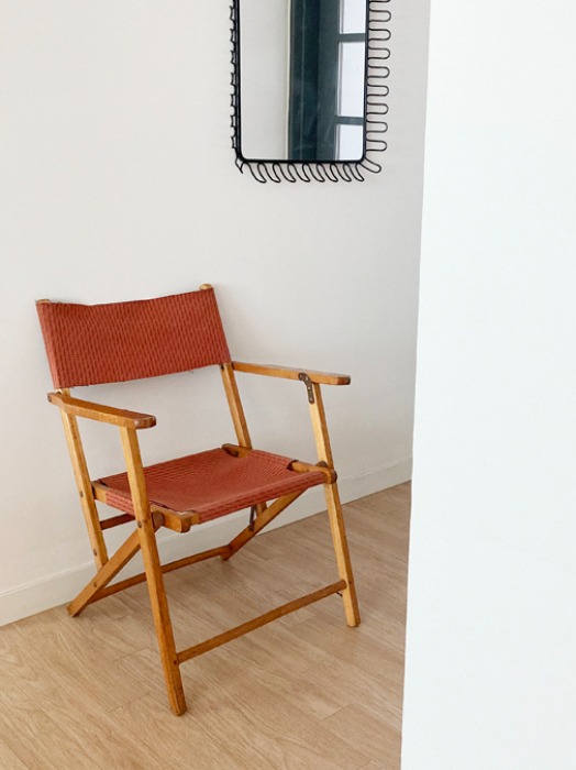 [italy]80s YSL(Yves Saint Laurent) original canvas wood chair(의자).