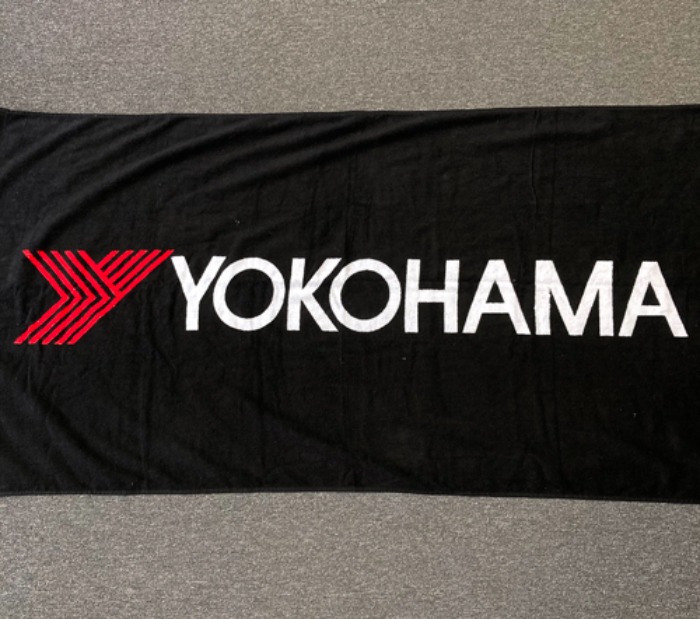 [JAPAN]80s YOKOHAMA TIRE big size beach towel.