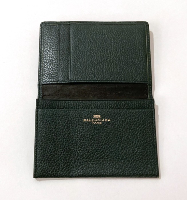 [FRANCE]90s BALENCIAGA deep-green leather card wallet.